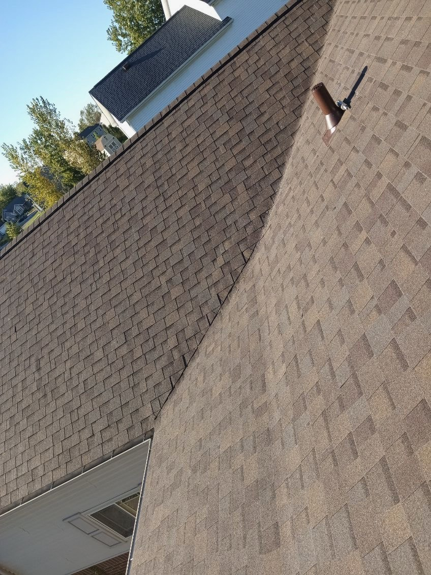 completed roofing project